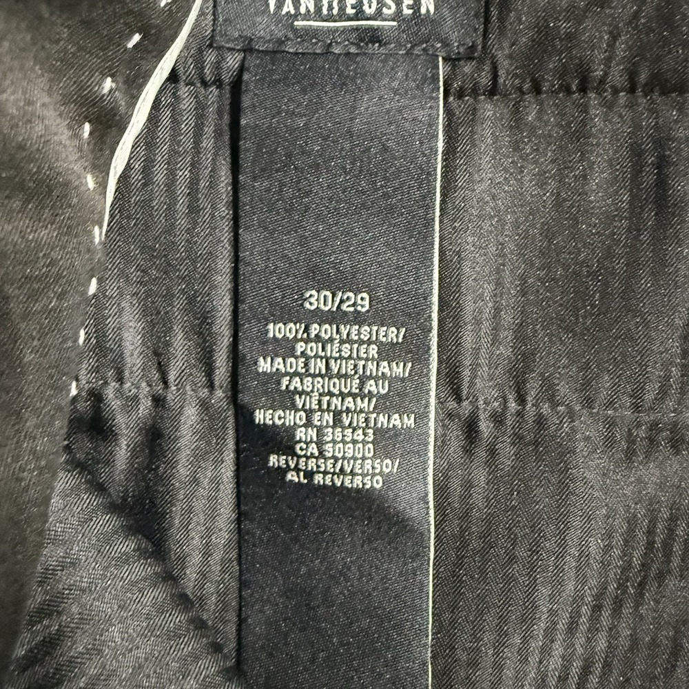 Van Heusen - Men's Dress Slacks Pants Size 30x29 Black Polyester - Picture 4 of 10